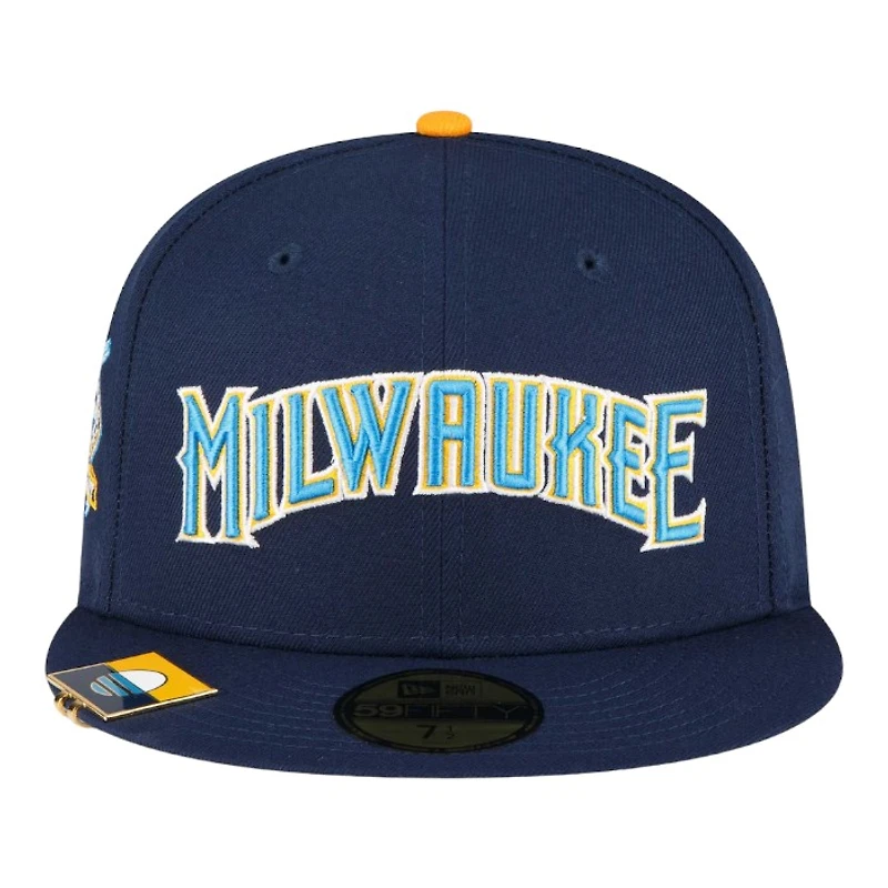 Milwaukee Brewers Blue City Flag Hat Clip New Era 59FIFTY Fitted
