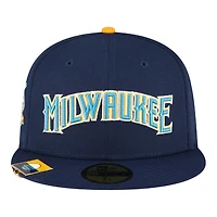 Milwaukee Brewers Blue City Flag Hat Clip New Era 59FIFTY Fitted