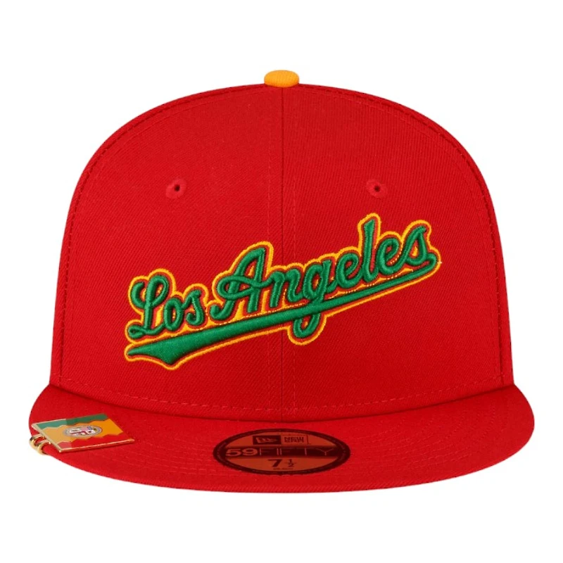 Los Angeles Dodgers Red City Flag Hat Clip New Era 59FIFTY Fitted