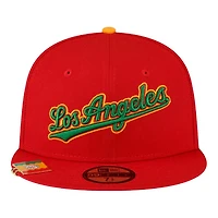 Los Angeles Dodgers Red City Flag Hat Clip New Era 59FIFTY Fitted