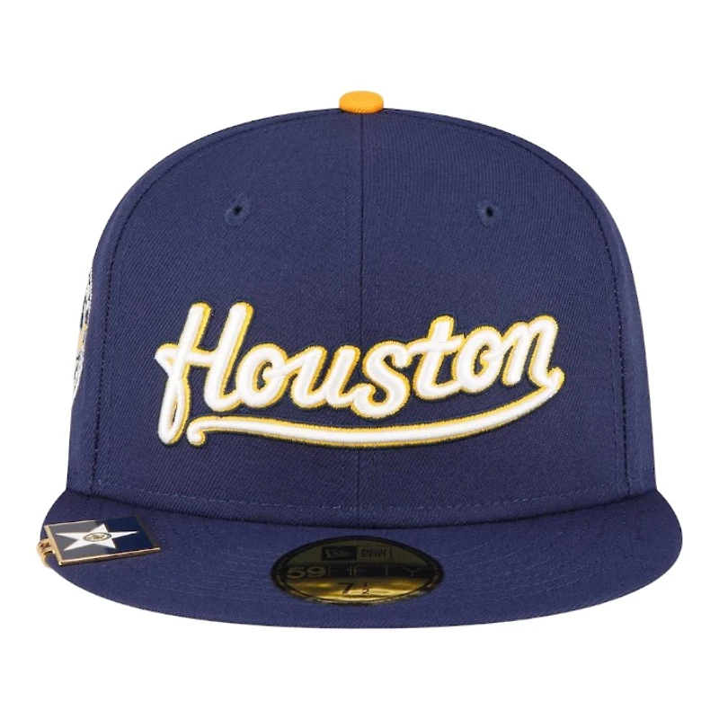 Houston Astros Navy City Flag Hat Clip New Era 59FIFTY Fitted