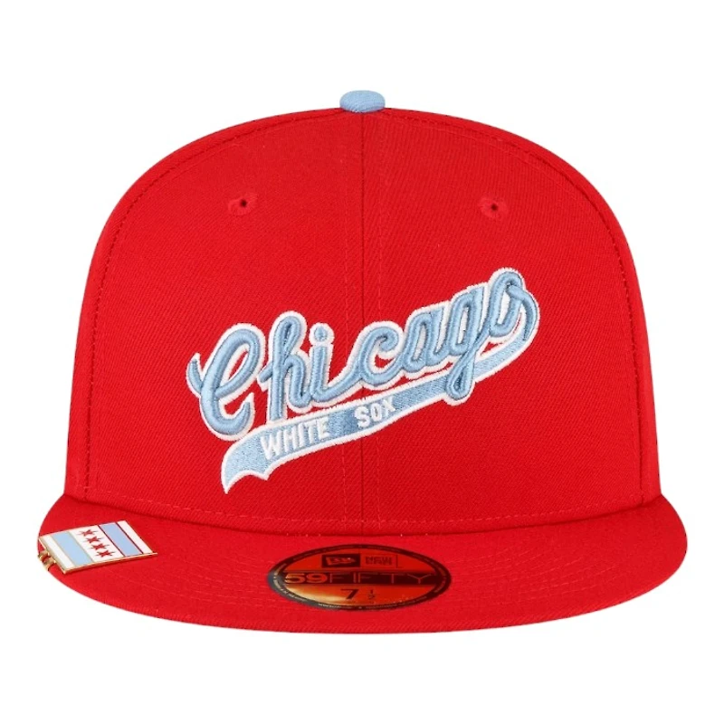 Chicago White Sox Red City Flag Hat Clip New Era 59FIFTY Fitted