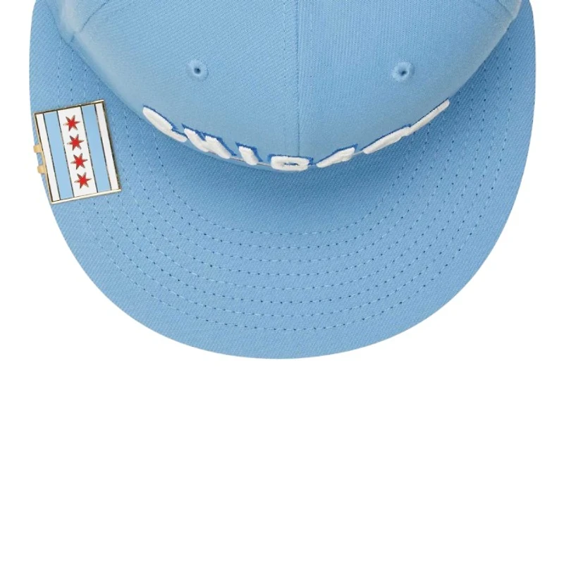 Chicago Cubs Light Blue City Flag Hat Clip New Era 59FIFTY Fitted