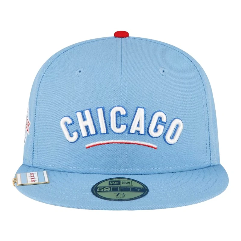 Chicago Cubs Light Blue City Flag Hat Clip New Era 59FIFTY Fitted
