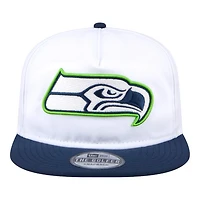Seattle Seahawks White and Navy Golfer New Era Snapback Hat