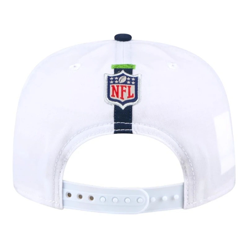 Seattle Seahawks White and Navy Golfer New Era Snapback Hat