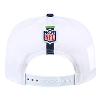 Seattle Seahawks White and Navy Golfer New Era Snapback Hat