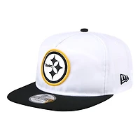 Pittsburgh Steelers White and Black Golfer New Era Snapback Hat