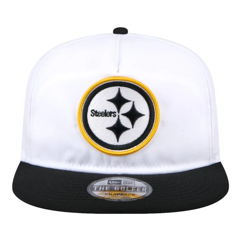 Pittsburgh Steelers White and Black Golfer New Era Snapback Hat