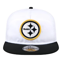 Pittsburgh Steelers White and Black Golfer New Era Snapback Hat
