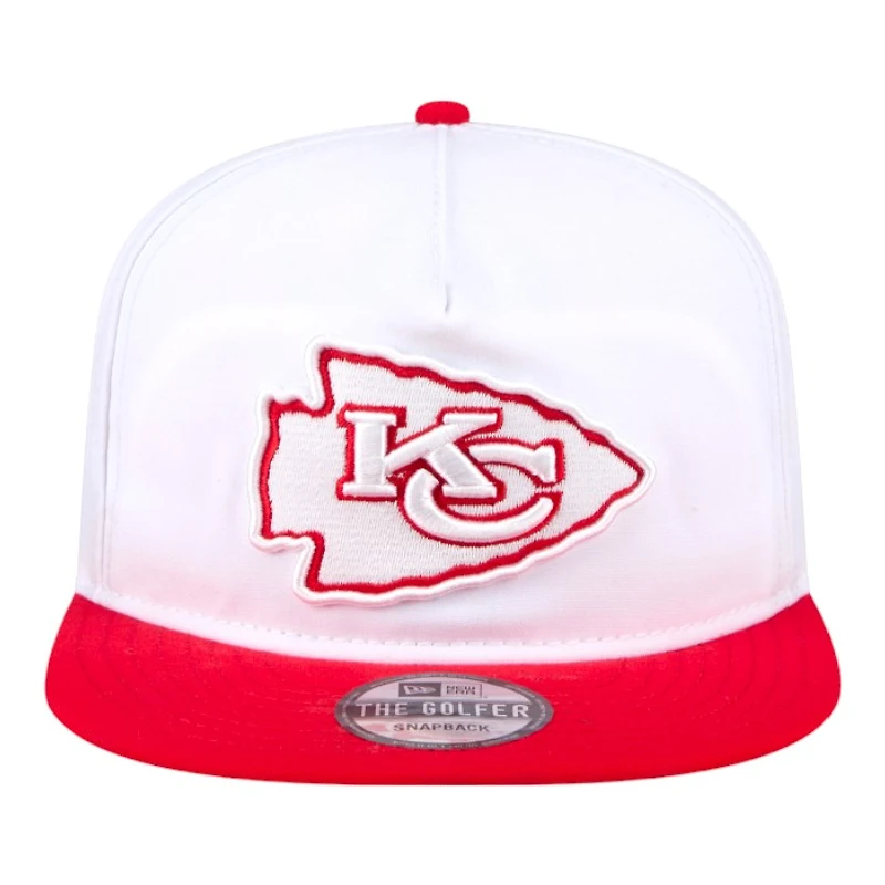 Kansas City Chiefs White and Red Golfer New Era Snapback Hat