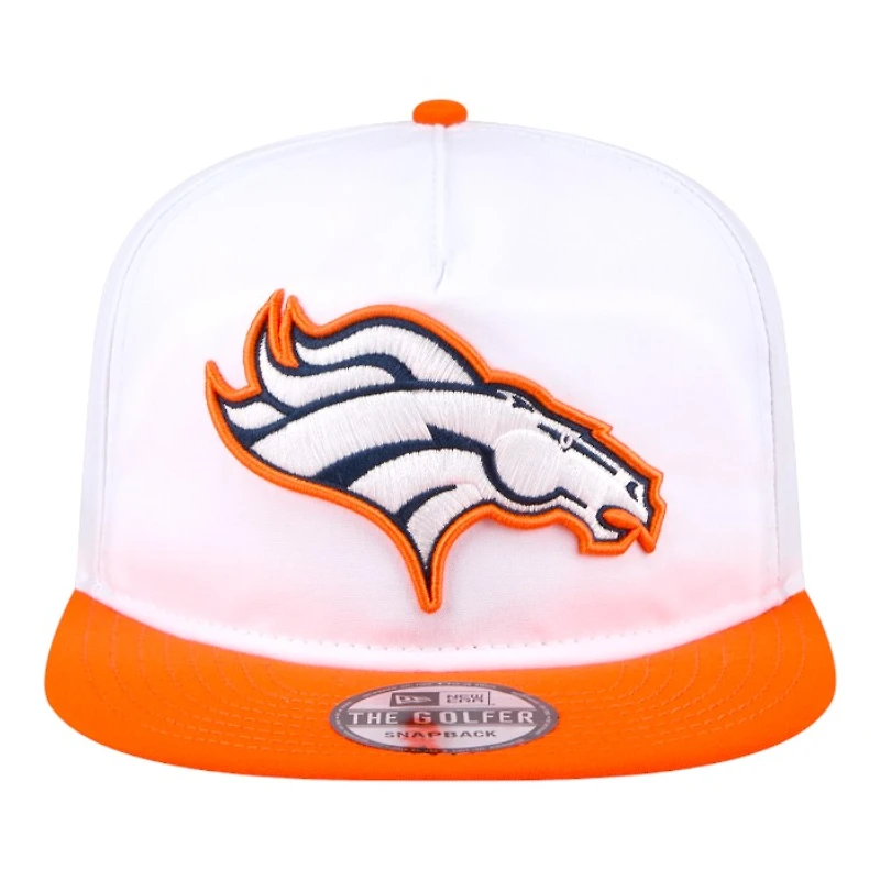Denver Broncos White and Orange Golfer New Era Snapback Hat