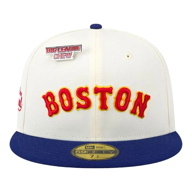 Boston Red Sox Chrome White Big League Chew Original New Era 59FIFTY Fitted Hat