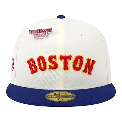 Boston Red Sox Chrome White Big League Chew Original New Era 59FIFTY Fitted Hat