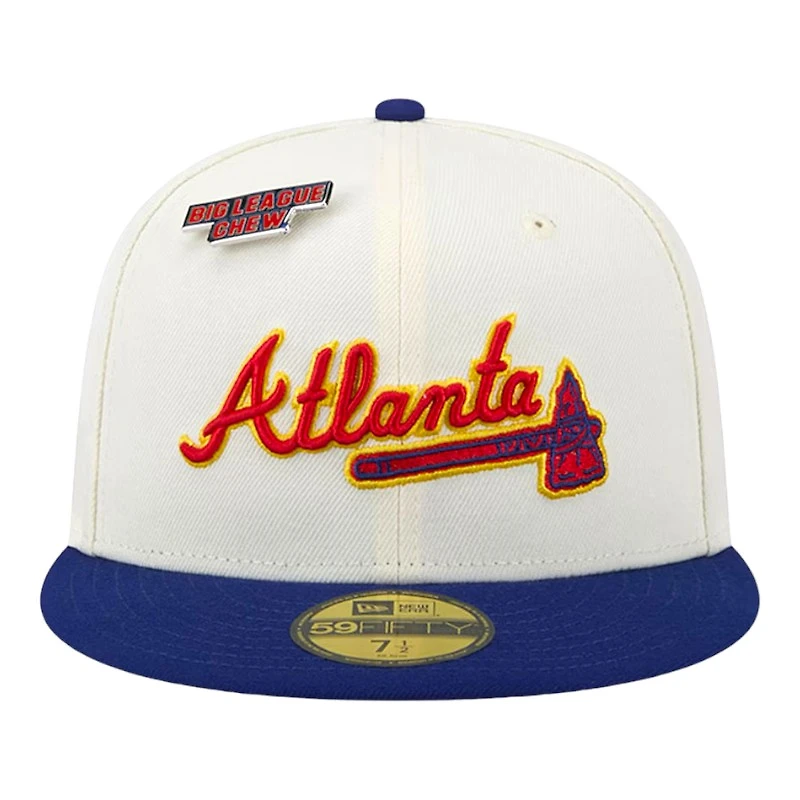 Atlanta Braves Chrome White Big League Chew Original New Era 59FIFTY Fitted Hat