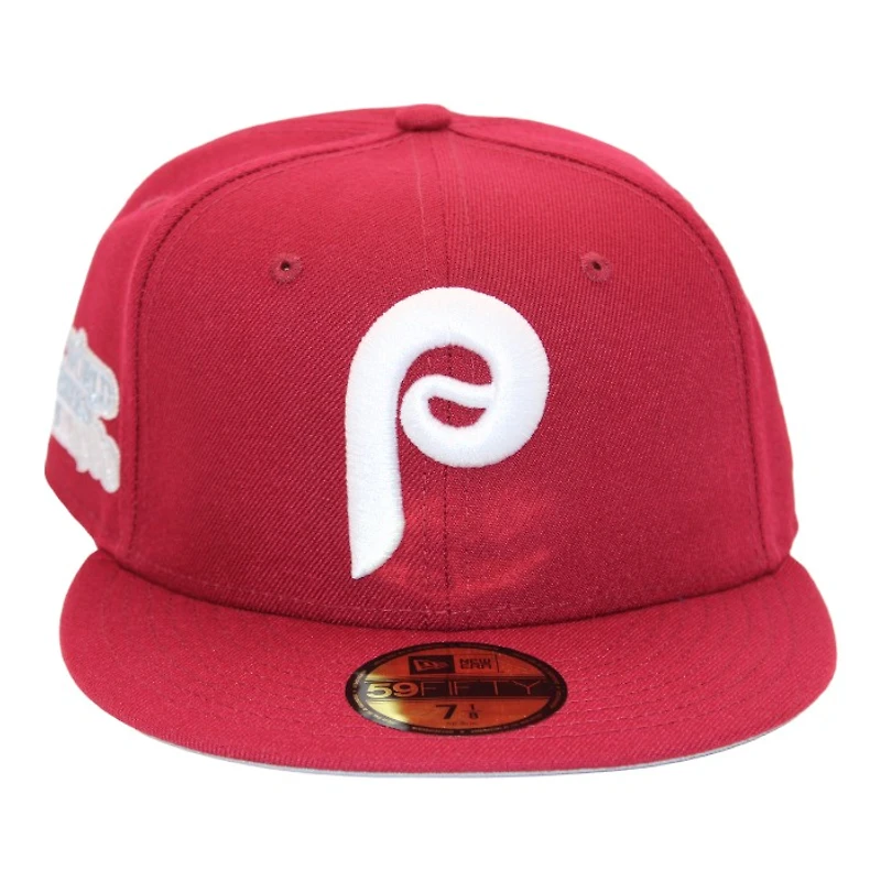 Philadelphia Phillies Maroon "DPM Stock Pack" 1980 World Series Patch Gray UV New Era 59Fifty Fitted Hat