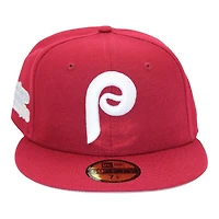 Philadelphia Phillies Maroon "DPM Stock Pack" 1980 World Series Patch Gray UV New Era 59Fifty Fitted Hat