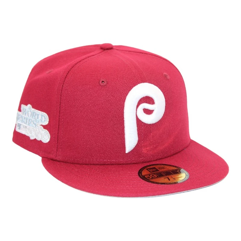 Philadelphia Phillies Maroon "DPM Stock Pack" 1980 World Series Patch Gray UV New Era 59Fifty Fitted Hat