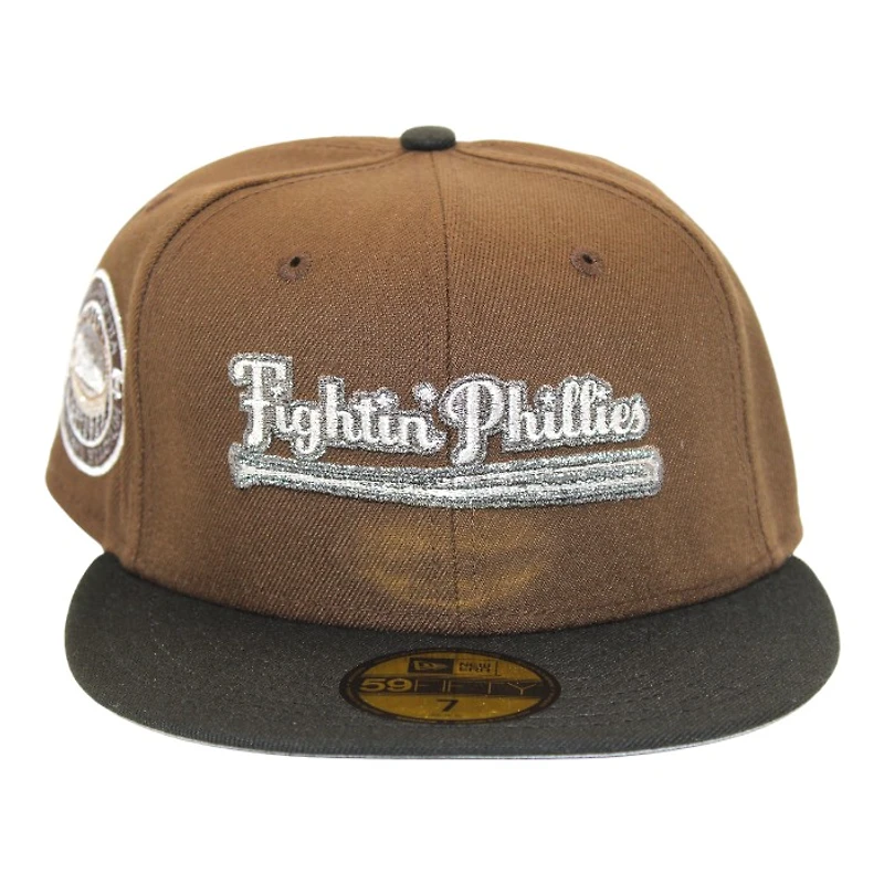 Philadelphia Phillies Mocha and Black "DPM Stock Pack" Veterans Stadium Patch Gray UV New Era 59Fifty Fitted Hat