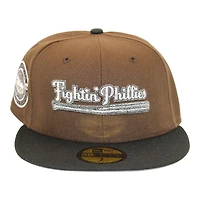 Philadelphia Phillies Mocha and Black "DPM Stock Pack" Veterans Stadium Patch Gray UV New Era 59Fifty Fitted Hat