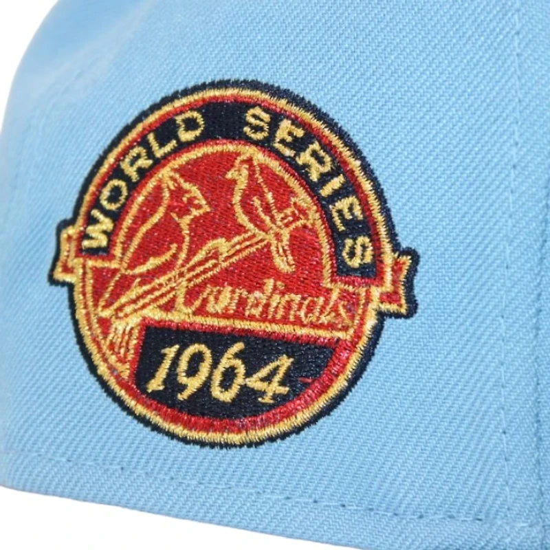 St Louis Cardinals Sky Blue and Navy "DPM Stock Pack" 1964 World Series Patch Gray UV New Era 59Fifty Fitted Hat