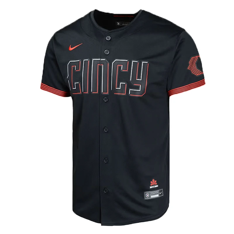 Youth Cincinnati Reds Elly De La Cruz Black Nike City Connect Limited Player Jersey
