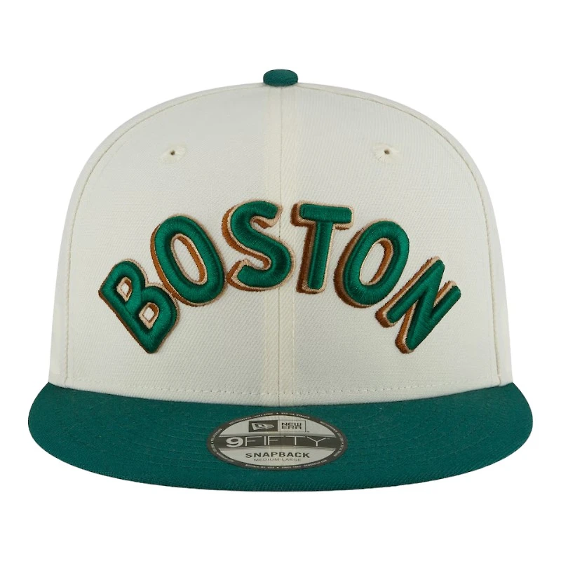 Boston Celtics Cream and Kelly Green 2023-24 City Edition NBA New Era 9FIFTY Snapback Adjustable Hat