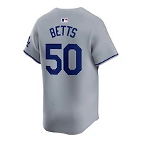 Los Angeles Dodgers Mookie Betts Gray Away Nike Limited Player Jersey