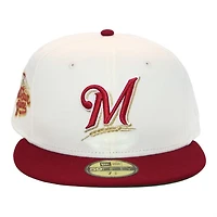 Milwaukee Brewers Cream and Maroon "Kat The Hat Pack" 2002 All Star Game Patch Green UV New Era 59Fifty Fitted