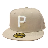 Pittsburgh Pirates Camel Brown White Basic Gray UV New Era 59FIFTY Fitted Hat
