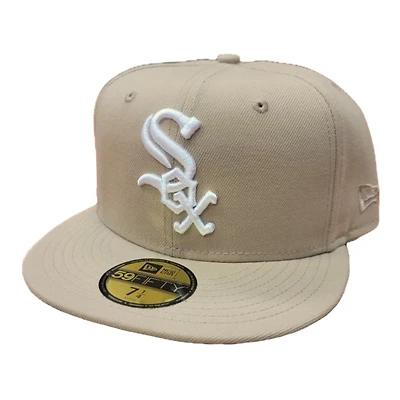 Chicago White Sox Camel Brown Basic Gray UV New Era 59FIFTY Fitted Hat