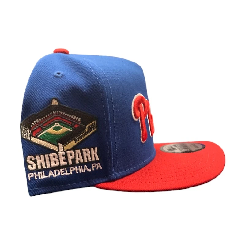 Philadelphia Phillies Red Blue Two Tone Shibe Park Patch Gray UV New Era 9FIFTY A-Frame Snapback Hat