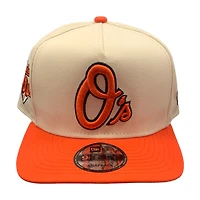 Baltimore Orioles Cream Orange Two Tone 60th Year Patch New Era 9FIFTY A-Frame Snapback Hat