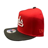 Cincinnati Reds Red Black Two Tone World Champion Anniversaries Patch Gray UV New Era 9FIFTY A-Frame Snapback Hat