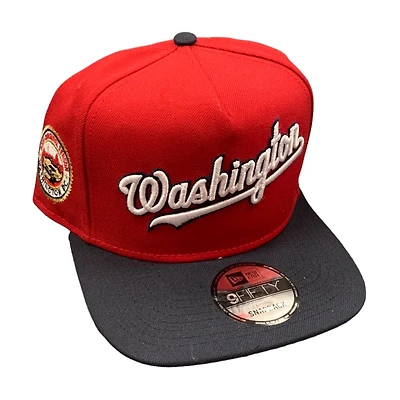 Washington Nationals Red Black Two Tone Inaugural Season Patch Gray UV New Era 9FIFTY A-Frame Snapback Hat