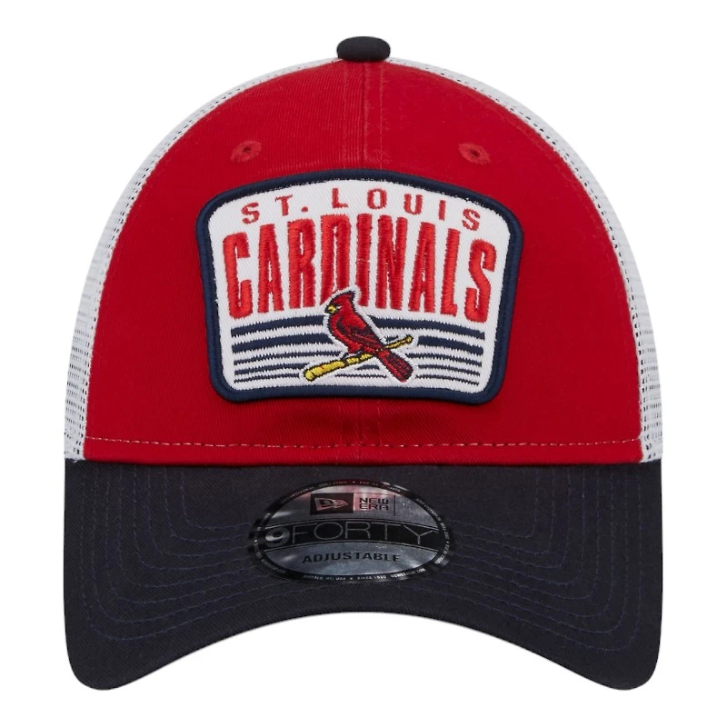 St. Louis Cardinals Red and Blue Trucker Mesh New Era 9FORTY Snapback Hat