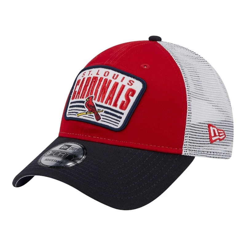 St. Louis Cardinals Red and Blue Trucker Mesh New Era 9FORTY Snapback Hat