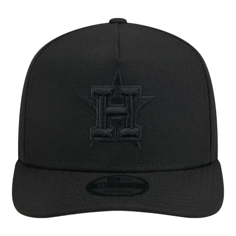 Houston Astros Black on Black Gray UV New Era 9FIFTY A-Frame Snapback Hat