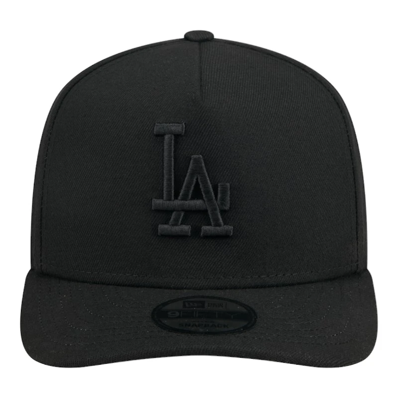 Los Angeles Dodgers Black on Black Gray UV New Era 9FIFTY A-Frame Snapback Hat