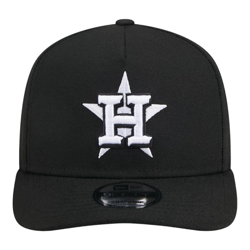 Houston Astros White on Black Gray UV New Era 9FIFTY A-Frame Snapback Hat
