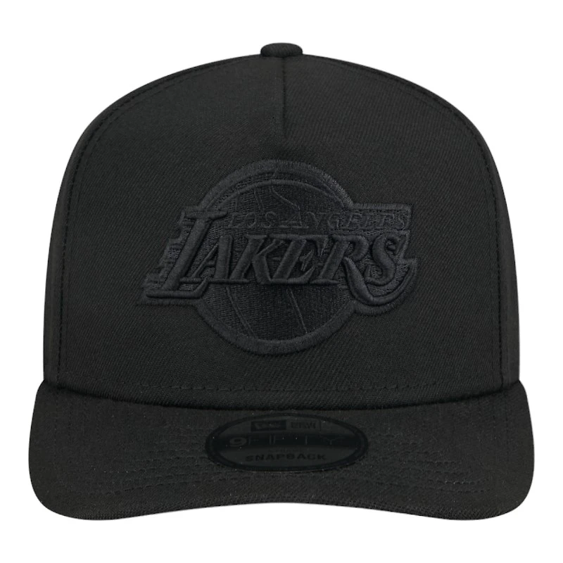 Los Angeles Lakers Black on Black Gray UV New Era 9FIFTY A-Frame Snapback Hat