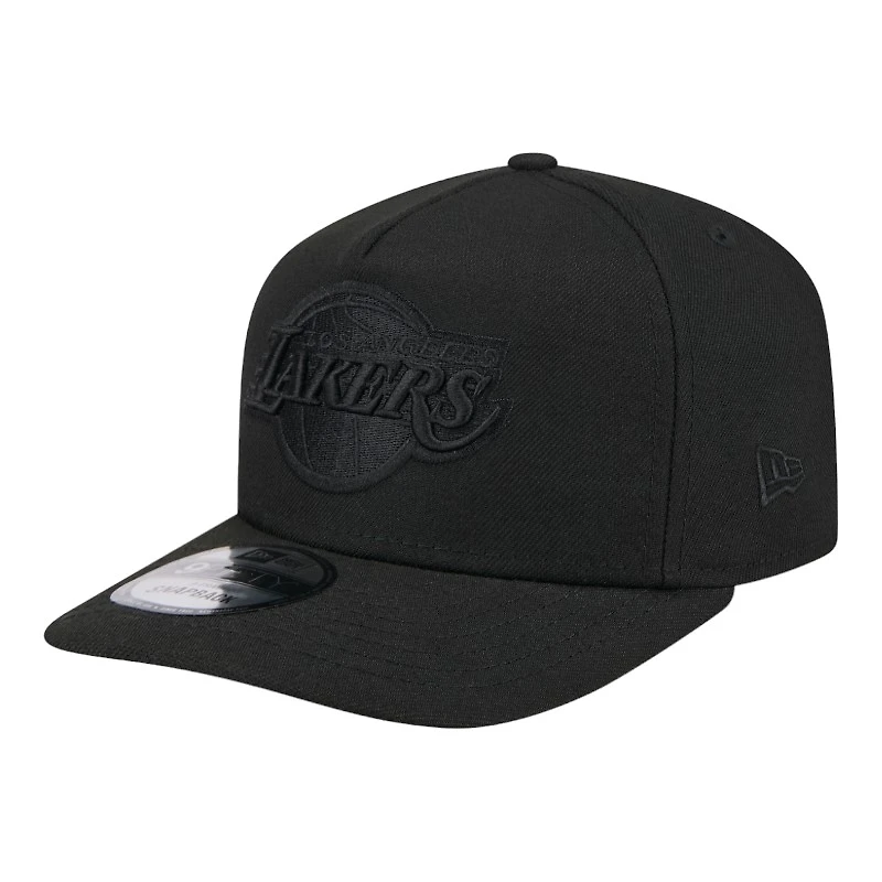 Los Angeles Lakers Black on Black Gray UV New Era 9FIFTY A-Frame Snapback Hat