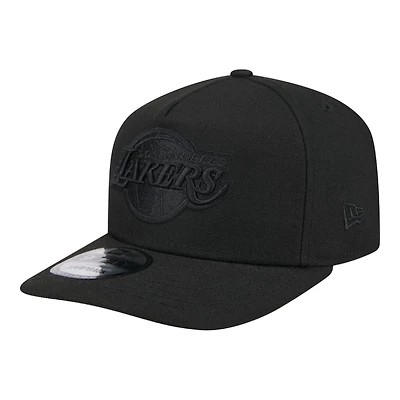 Los Angeles Lakers Black on Black Gray UV New Era 9FIFTY A-Frame Snapback Hat