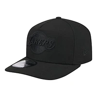 Los Angeles Lakers Black on Black Gray UV New Era 9FIFTY A-Frame Snapback Hat