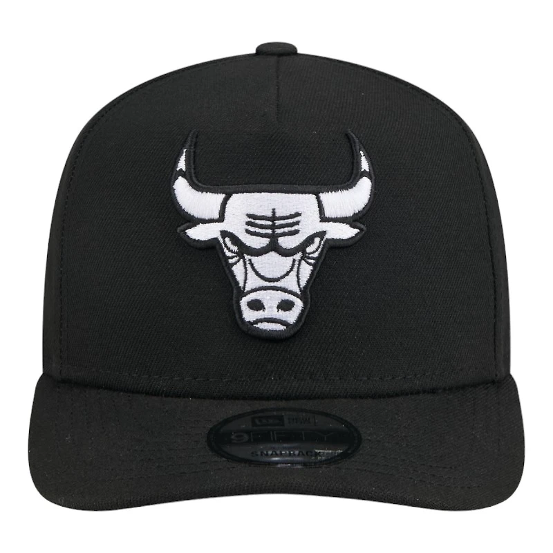 Chicago Bulls White on Black Gray UV New Era 9FIFTY A-Frame Snapback Hat