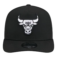 Chicago Bulls White on Black Gray UV New Era 9FIFTY A-Frame Snapback Hat