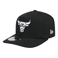 Chicago Bulls White on Black Gray UV New Era 9FIFTY A-Frame Snapback Hat