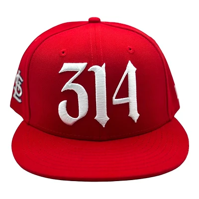 St. Louis Cardinals Red 314 Front Logo STL Side Patch Red UV New Era 9FIFTY Snapback Hat