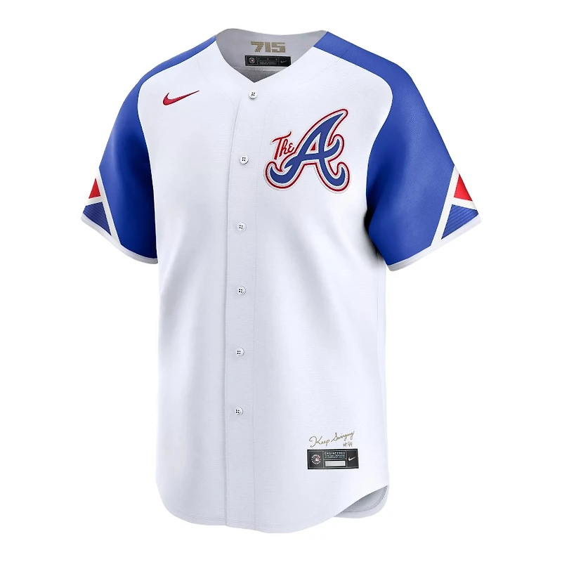 Atlanta Braves White City Connect Blank Nike Limited Jersey