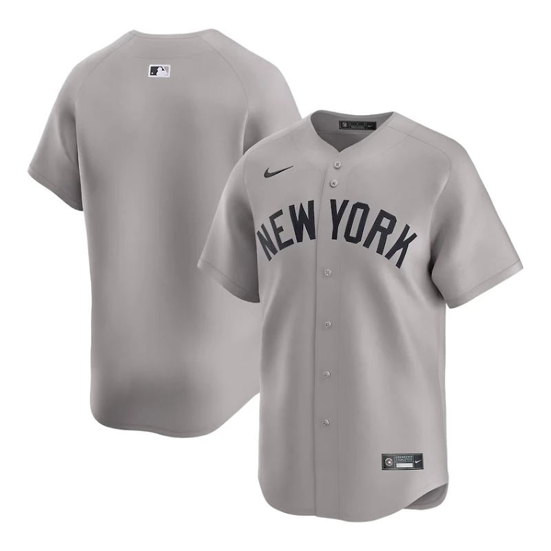 New York Yankees Gray Away Blank Nike Limited Jersey